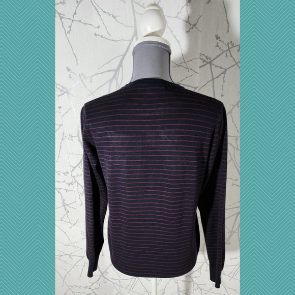 Outfit Italy Dandychic Navy Striped Eclectic Crewneck Sweater - Picture 4 of 5